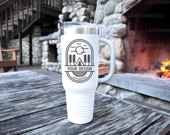 Printify 40 oz Insulated Tumbler Mockup JPG Polar Camel Mockup Real Product Mock Tumbler Camping Mockup Print on Demand Coffee Tumbler Mock