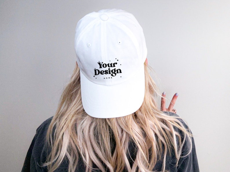 white baseball Hat Mockup White Dad Hat Mockup Baseball Hat Mockup Female Hat Mockup White Dad Cap Mockup White Yupoong 6245CM Mockup