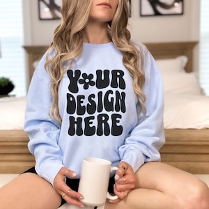 Hydrangea Comfort Colors Mockup Comfort Colors 1466 Hydrangea Sweatshirt Mockup Trendy Female Hydrangea 1466 Mockup for Comfort Colors 1466
