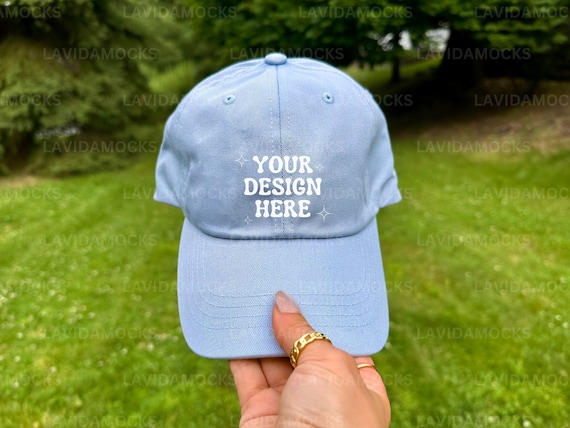 Light Blue Yupoong 6245CM Hat Mockup Light Blue Baseball Dad Cap Mockup Minimalist Hat Mockup Blue Printful Hat Mockup Printful Dad Hat Mock