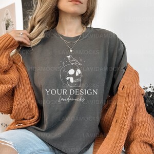 Comfort Colors 1717 Halloween Mockup for Comfort Colors Pepper 1717 Fall Mockup Comfort Colors 1717 Pepper Mockup for Print on Demand