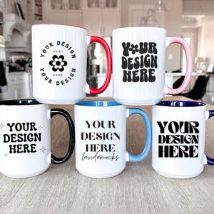 Printify Accent Mug Mockup All Color Accent Handle Mug Mock Print on Demand Accent Mug Mock Black Accent Mug Red Accent Mug Blue Accent Mug