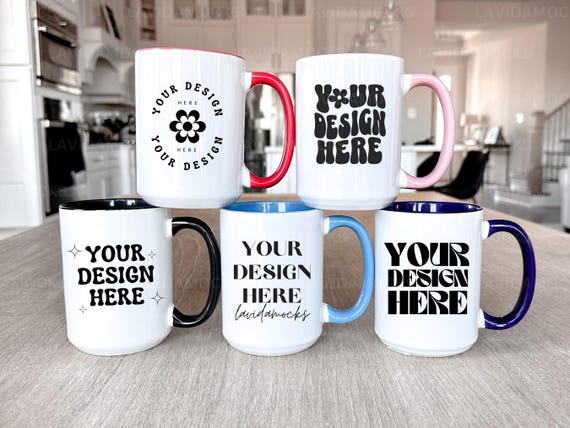 Printify 15oz Accent Mug Mockup All Color Accent Handle Mug Mock Accent Mug 15oz Mockup Black Accent Mug Red Accent Mug Blue Accent Mug