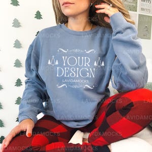 Blue Jean Comfort Colors Mockup 1466 for Comfort Colors 1466 Blue Jean Christmas Mockup Real Model Mockup Comfort Colors Blue Jean 1466