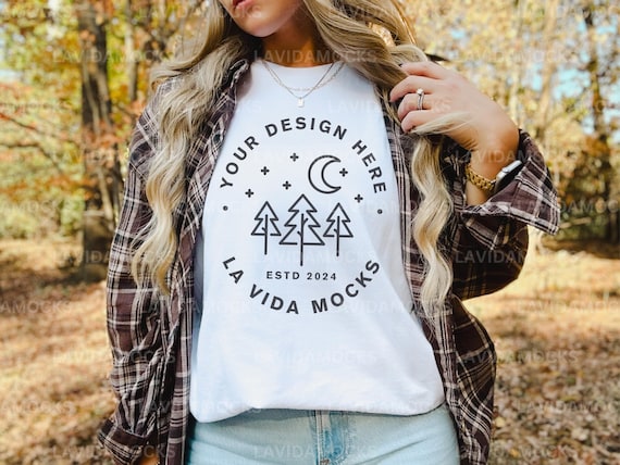 White Bella Canva 3001 Mockup Fall Bella Canva 3001 White Mockup Fall Shirt Mockup Oversized BC3001 Lifestyle Mockup Bella Canva Fall Mock