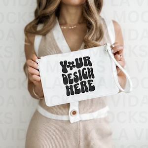 Clutch Bag Mockup Wristlet Mockup JPG Minimalist Clutch Bag Mockup Photo for Print on Demand Faux Leather Clutch Mockup Purse Mockup