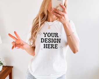 Weiß Comfort Colors 1717 Mockup Comfort Colors Weiß Tshirt Mockup Damen Weiß Comfort Colors Shirt Mockup 1717 Modell Mockup