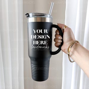 Mockup di bicchiere isolato da 40 oz Printify nero JPG Mockup di cammello polare Mockup di prodotto reale Mockup di bicchiere nero Mockup di bicchiere stampato su richiesta