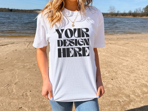 Comfort Colors 1717 Mockup White Comfort Colors 1717 Mockup Real Person Mockup White Comfort Colors Beach Mockup for Summer Shirt Mockup