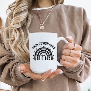 15oz white ceramic mug mockup for print on demand fall white mug mockup photo for 15oz mug ceramic drinkware mockup bundle trendy mockup