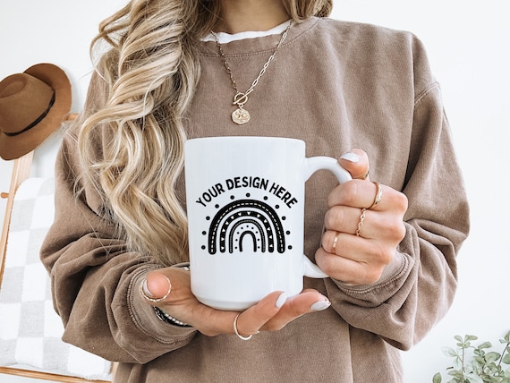15oz white ceramic mug mockup for print on demand fall white mug mockup photo for 15oz mug ceramic drinkware mockup bundle trendy mockup