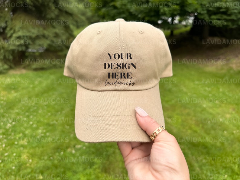 Kahki Yupoong 6245CM Dad Hat Mockup Baseball Kahki Mockup Dad Cap Mockup Female Hat Mockup Outside Hat Mockup Kahki Hat Mockup