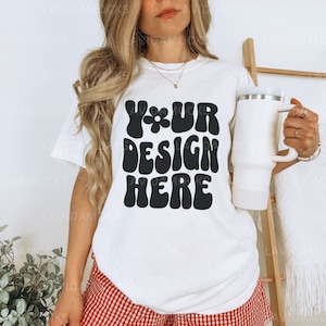 Comfort Colors 1717 Mockup Real Person Mockup Comfort Colors 1717 White Mockup Trendy Comfort Colors Mockup for Print in Demand Mockup