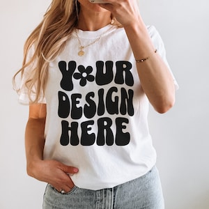 White Comfort Colors 1717 Mockup Comfort Colors White tshirt mockup female white comfort colors shirt mockup 1717  white comfort colors mock