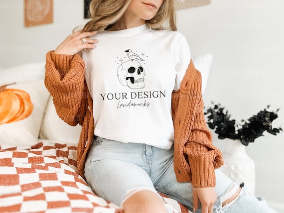 Fall Comfort Colors 1717 Mockup White Comfort Colors Mockup for Halloween White Comfort Colors Mockup for Fall Comfort Colors 1717 Mock