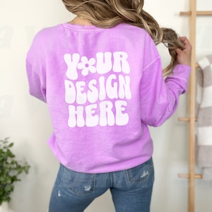 Neon Violet Comfort Colors Mockup 1466 Back Mockup for Comfort Colors Neon Violet Back of Shirt Mockup for Comfort Colors 1466 Mockup
