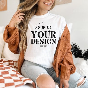 Halloween Comfort Colors 1717 Mockup White Comfort Colors Mockup for Halloween White Comfort Colors Mockup for Fall Comfort Colors 1717 Mock