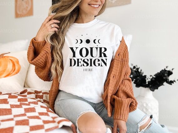 Halloween Comfort Colors 1717 Mockup White Comfort Colors Mockup for Halloween White Comfort Colors Mockup for Fall Comfort Colors 1717 Mock