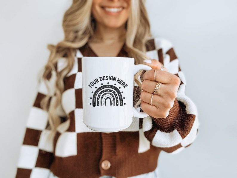 15oz Mug mockup trendy ceramic mug mockup for print on demand model mockup white mug photo 15oz mug mockup drinkware mockup bundle for print on demand mug mockup for 15oz mug trendy checkered mug mockup