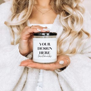 Printify Scented Soy Candle 9oz Mockup 9oz Candle Mockup Lifestyle Candle Mockup Print on Demand Candle Mockup Printify Candle Mockup
