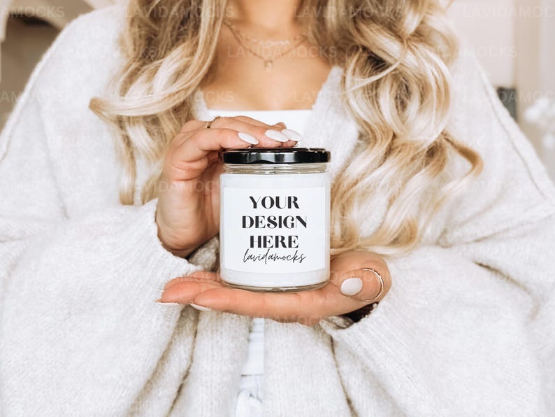 Printify Scented Soy Candle 9oz Mockup 9oz Candle Mockup Lifestyle Candle Mockup Print on Demand Candle Mockup Printify Candle Mockup