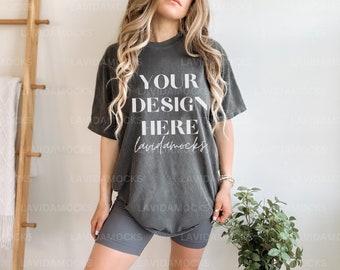 Pepper Comfort Colors 1717 Mockup for Comfort Colors Pepper 1717 Mockup Female Shirt Mockup Oversized Comfort Colors Mockup for POD