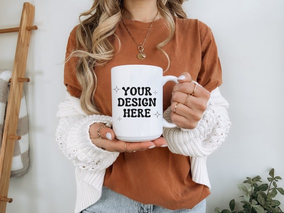 15oz white ceramic mug mockup for print on demand fall white mug mockup photo for 15oz mug ceramic drinkware mockup bundle trendy mockup