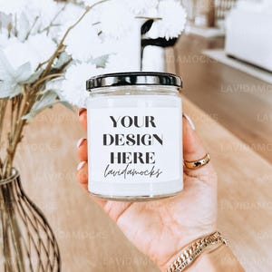 Printify Scented Soy Candle 9oz Mockup 9oz Candle Mockup Lifestyle Candle Mockup Print on Demand Candle Mockup Printify Candle Mockup
