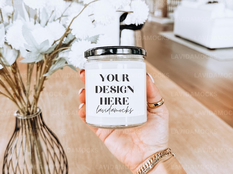 Printify Scented Soy Candle 9oz Mockup 9oz Candle Mockup Lifestyle Candle Mockup Print on Demand Candle Mockup Printify Candle Mockup
