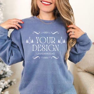 Christmas Comfort Colors 1466 Mockup 1466 for Comfort Colors 1466 Blue Jean Christmas Mockup Real Model Mockup Comfort Colors Blue Jean 1466