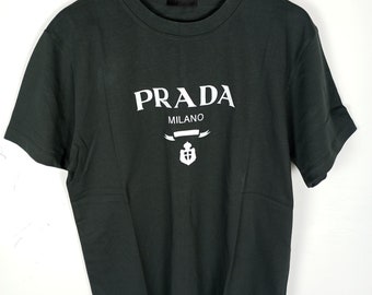 T-shirt vintage da uomo in cotone nero Prada taglia L