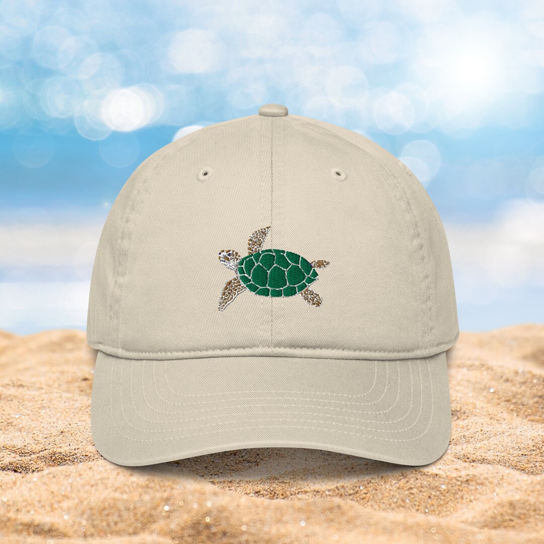 Sea Turtle Shell Pattern Cap Sea Turtle Embroidered Baseball Cap, Organic Ocean Dad Hat, Sea Turtle ...