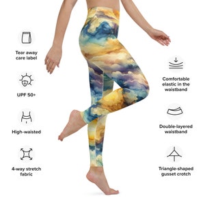 Beautiful Sunset Clouds and Ocean Yoga Leggings
