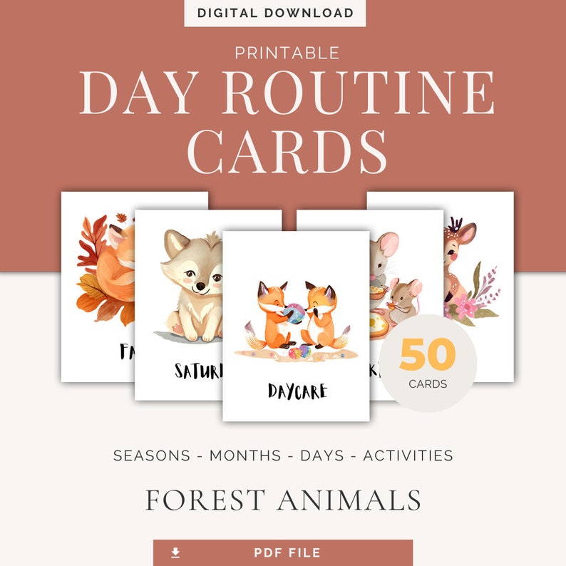 Printable Daily Routine Cards for Kids Visual Routine Cards, Schedule ...