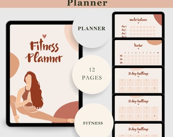 SerenityFit: agenda fitness minimalista bianco beige