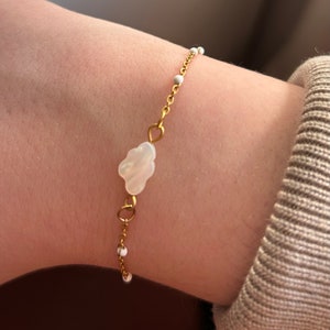 Bracelet En Pierre Naturelle, Bracelet En Tourmaline, En Nacre Et Perles D'eau Douce, Bijou En Acier Inoxydable, Cadeau Fête Des Mères - France