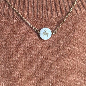 personalizowany naszyjnik z masą perłową ze znakiem zodiaku, biżuteria zodiakalna, duchowy prezent dla kobiety, prezent na Dzień Matki