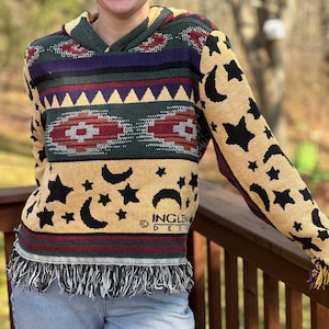 Pullover Tapestry Hoodie Southwest Sun Moon and Stars