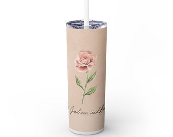 Truth Goodness and Beauty 20 oz Skinny Tumbler with straw gift for Classical Education Homeschoolers Catholics Inspirational Drinkware