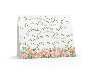 Faithful Proverbs 31 Greeting Cards Set Floral English Garden Design Regency Aesthetic Christian Inspiration Elegant Stationery Gift for her