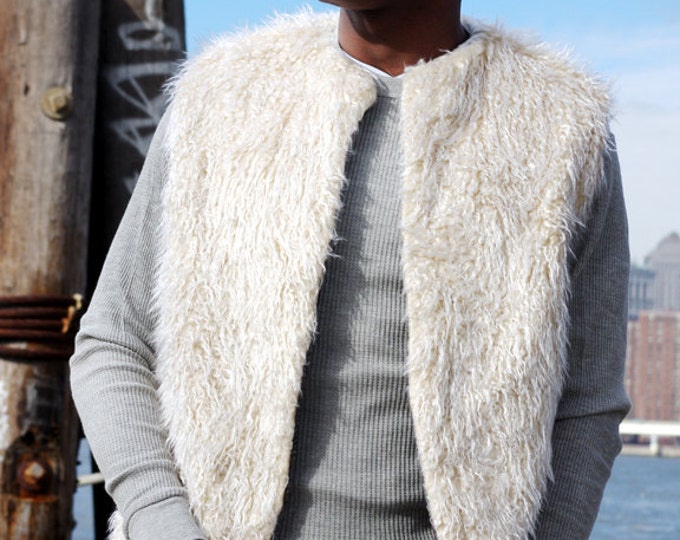 Cream Faux Fur Vest With Matching Pants Etsy