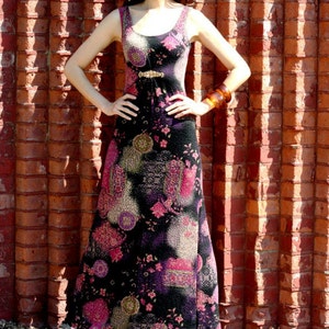 Women's knit gown, Multiprint long knit gown DivaRay Sample Sale Item image 1