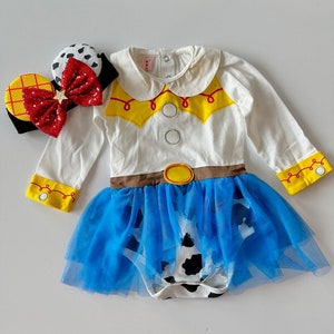 Toy Story Jessie Costume, Disneyland baby outfit, Pixar Jessie Baby Costume, Baby Jessie Costume, Minnie Ears, Jessie Dress Up, Disney baby