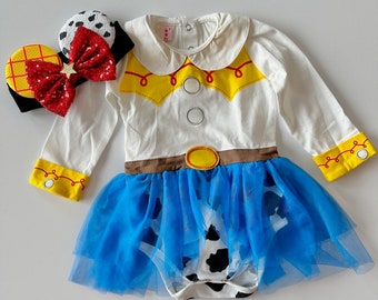 Disfraz de Jessie de Toy Story, disfraz de bebé de Disneyland, disfraz de Jessie de Pixar, disfraz de bebé Jessie, orejas de Minnie, disfraz de Jessie, disfraz de bebé Disney