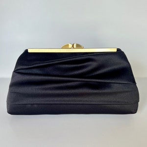 Black Satin Wedding Clutch, Bridesmaid’s Purse, Personalization Options and More Colors, MALDIVES