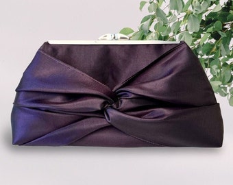 Cartera de boda berenjena color berenjena, cartera de dama de honor color morado ciruela, opciones de personalización