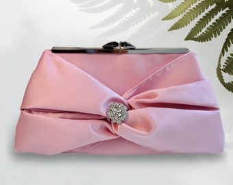 Dusty Pink Bridal Clutch, Gif For Mother In Law, Personalization With Photo Lining, Monogram or Inscription, More Colors Available