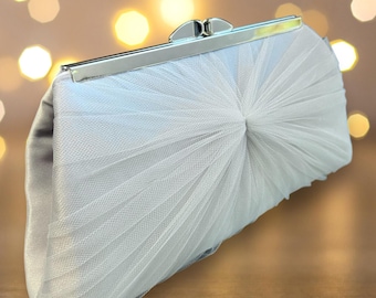 Clutch de tul para boda: forro con foto personalizada, regalo de recuerdo