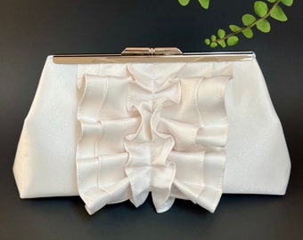 Personalize Satin Wedding Clutch, Bridal Bridesmaid Gift With Photo or Inscription in Various Colors