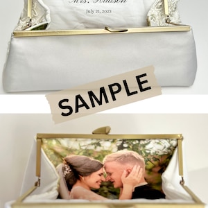 Ivory Satin and Tulle Bridal Clutch, Personalization Options image 4